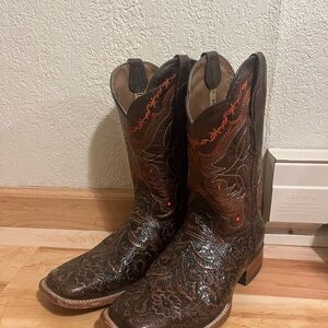 Brown and Orange Western Cowboy Boots
